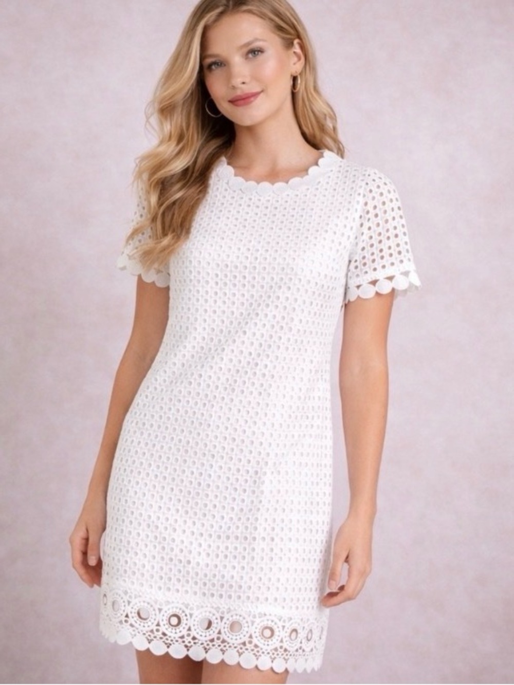 Lilly Pulitzer White Eyelet Mini Shift Dress